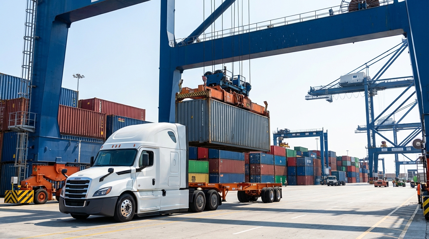 Serviço de transporte de contêineres